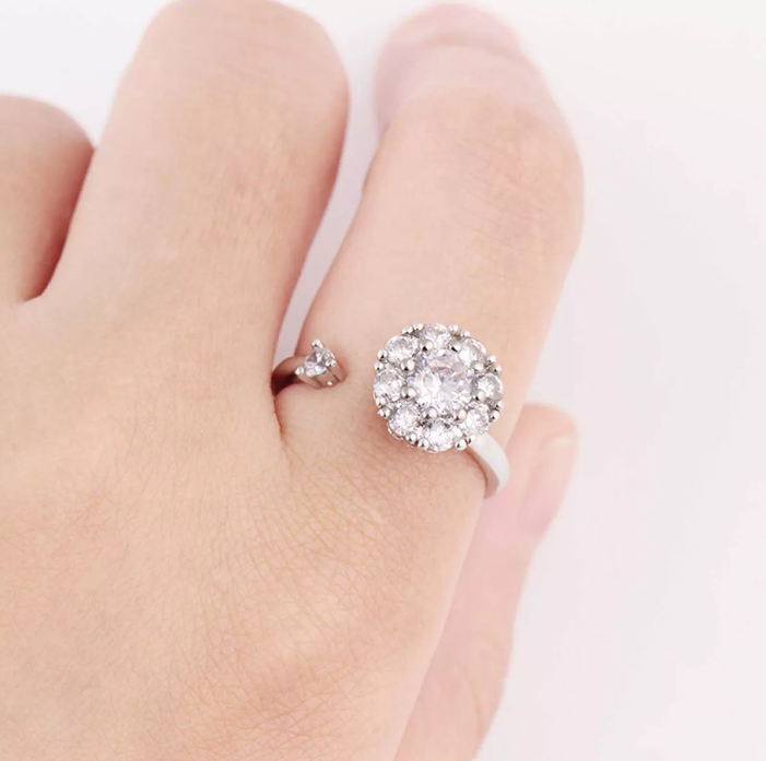 Anillo Cristal Giratorio