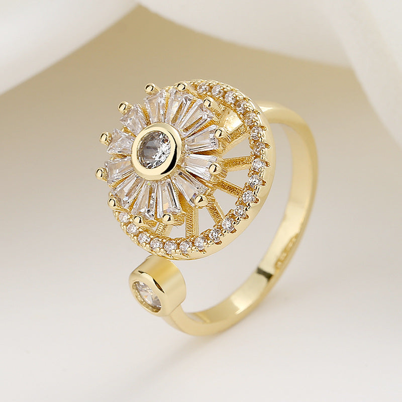 Anillo Flor de los Ciclos Giratoria