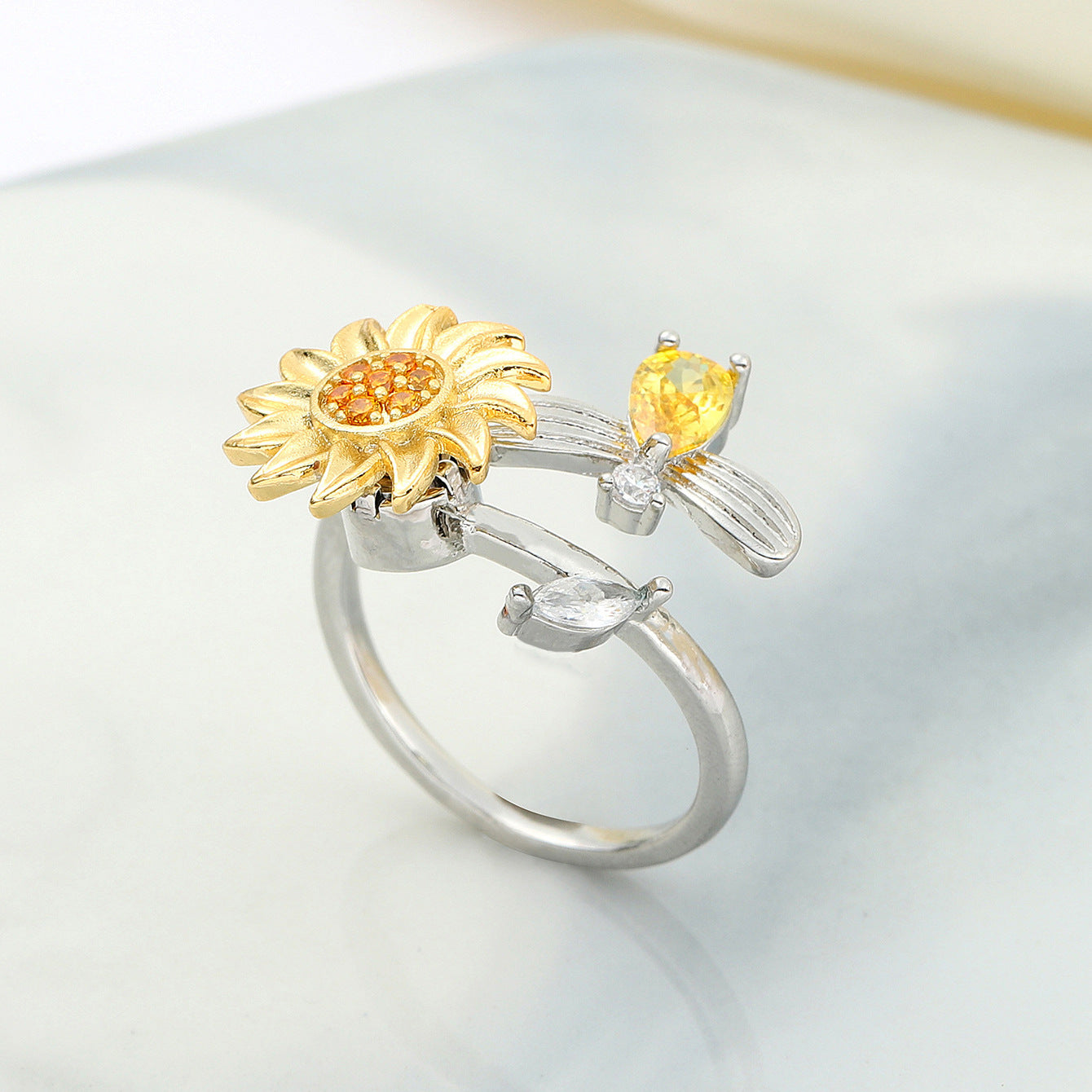 Anillo Girasol Giratorio