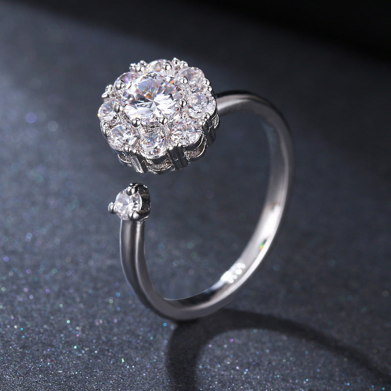 Anillo Cristal Giratorio