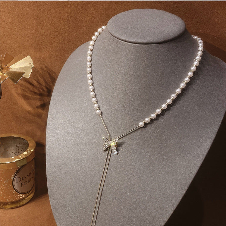 Collar Mariposa Con Perlas