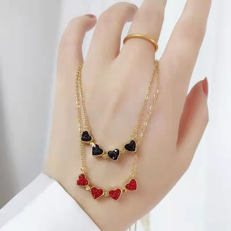 Collar Corazones del Atardecer