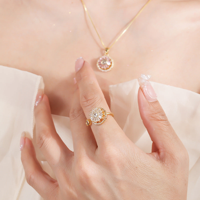 Anillo Flor de los Ciclos Giratoria