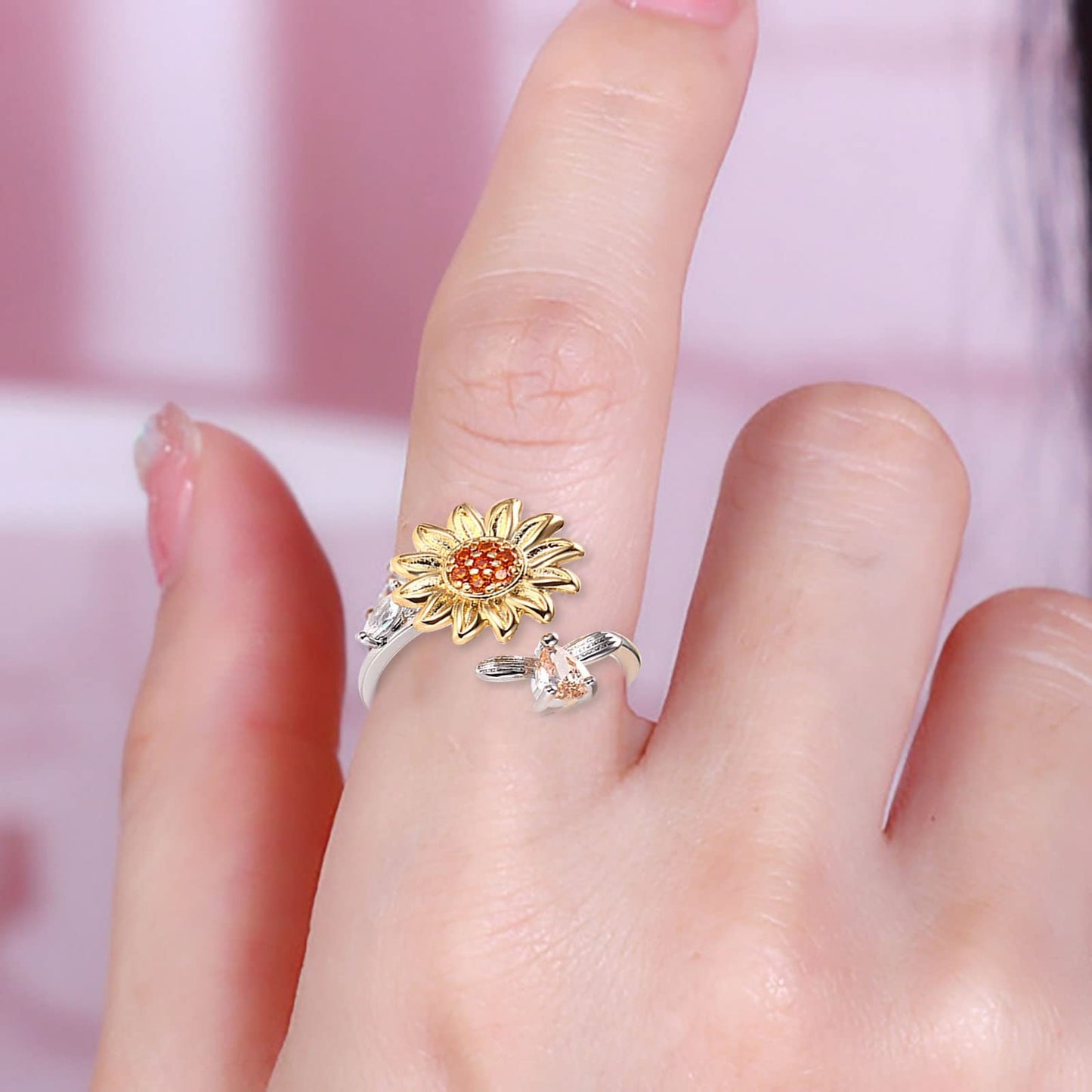 Anillo Girasol Giratorio