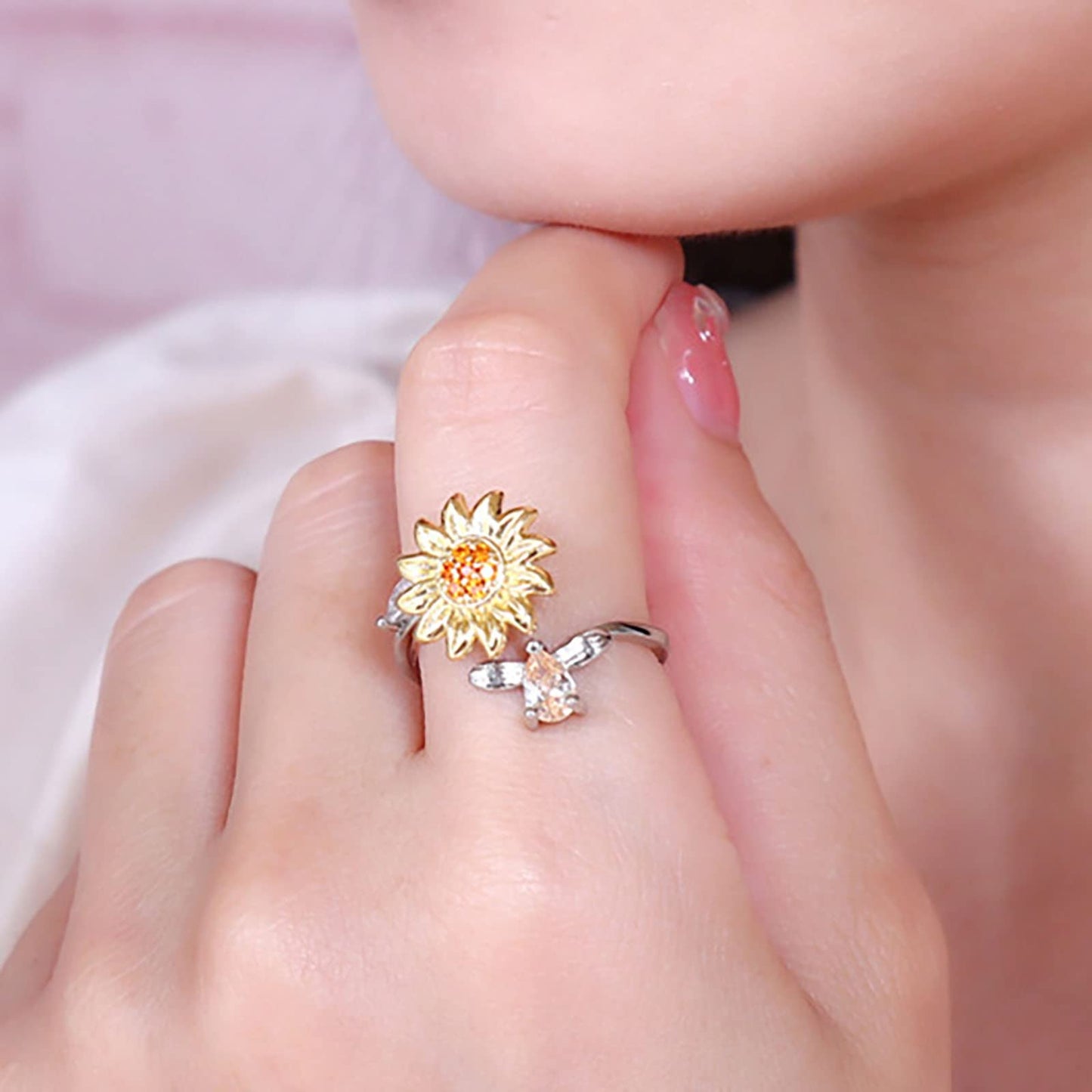 Anillo Girasol Giratorio
