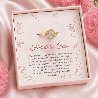 Anillo Flor de los Ciclos Giratoria