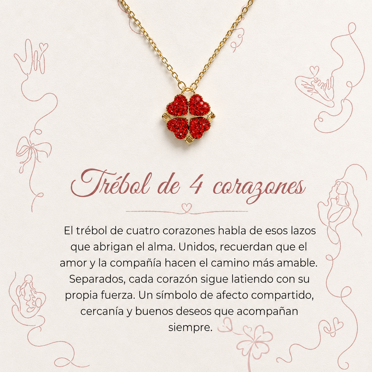 Collar Corazones del Atardecer