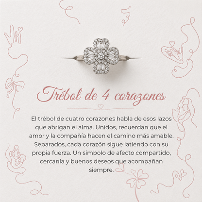 Anillo Trébol de la Fortuna Giratorio