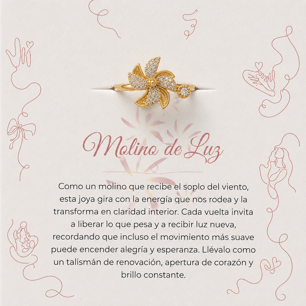 Anillo Molino de Luz Giratorio