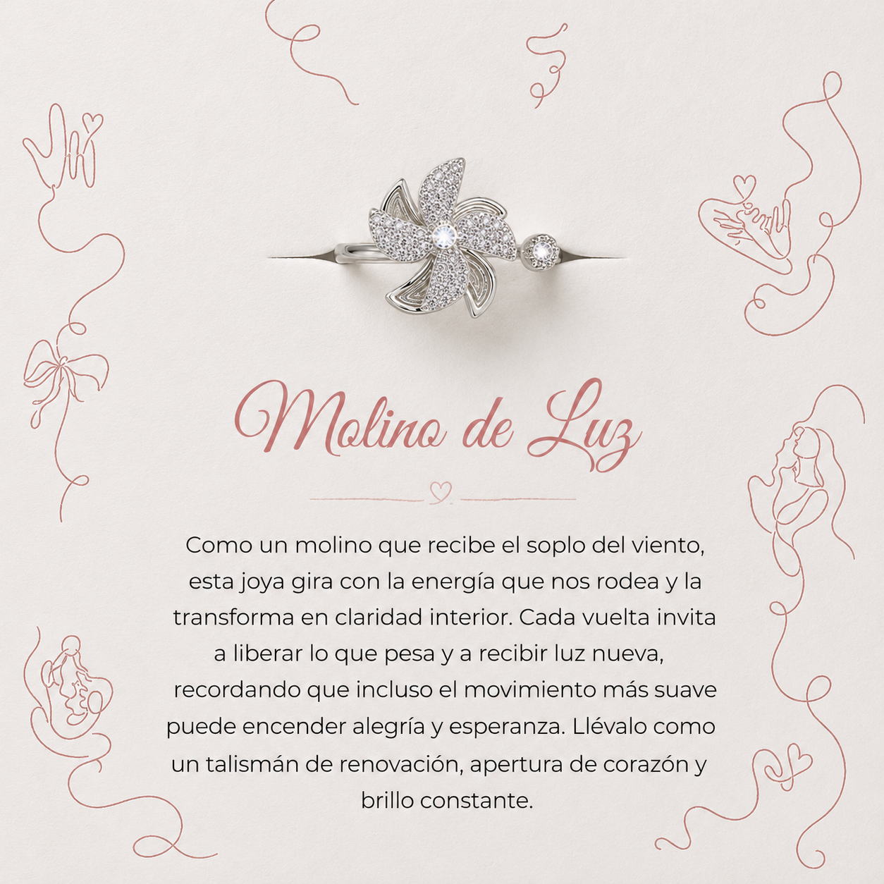 Anillo Molino de Luz Giratorio