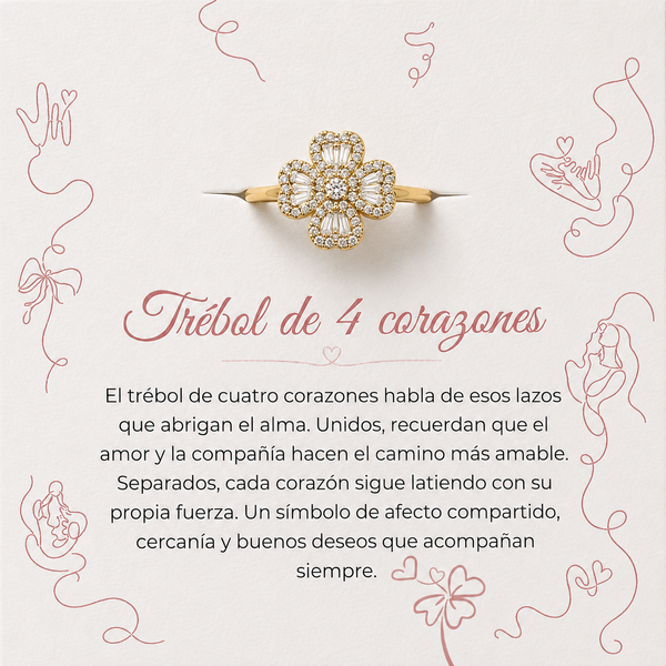 Anillo Trébol de la Fortuna Giratorio