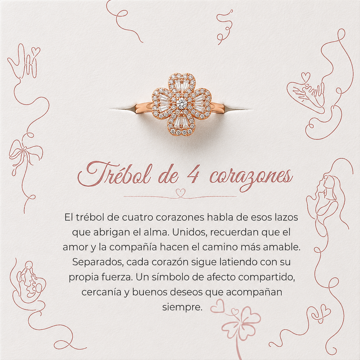 Anillo Trébol de la Fortuna Giratorio