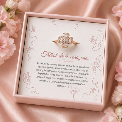 Anillo Trébol de la Fortuna Giratorio