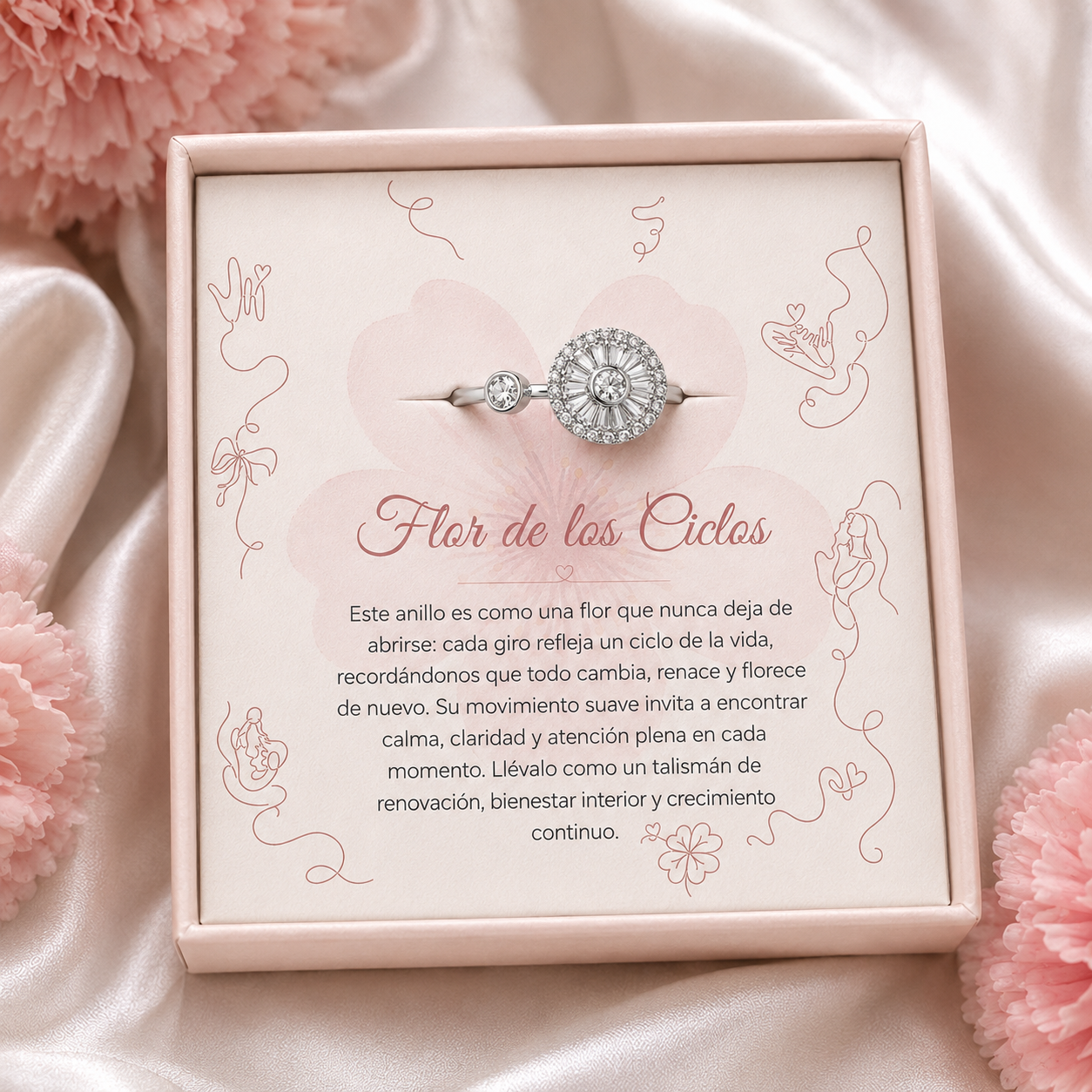Anillo Flor de los Ciclos Giratoria