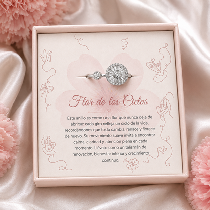 Anillo Flor de los Ciclos Giratoria