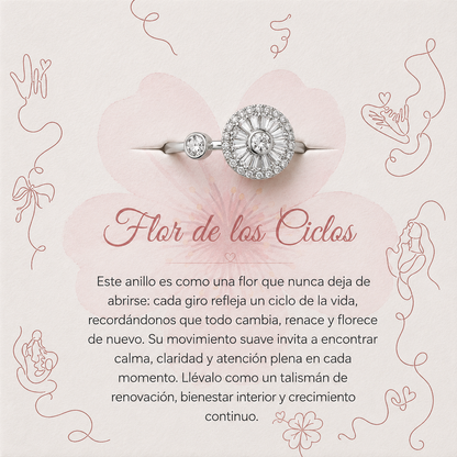 Anillo Flor de los Ciclos Giratoria