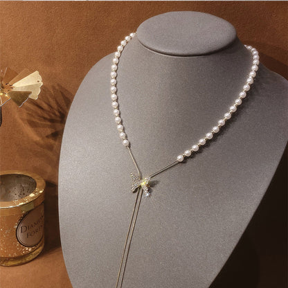 Collar Mariposa Con Perlas