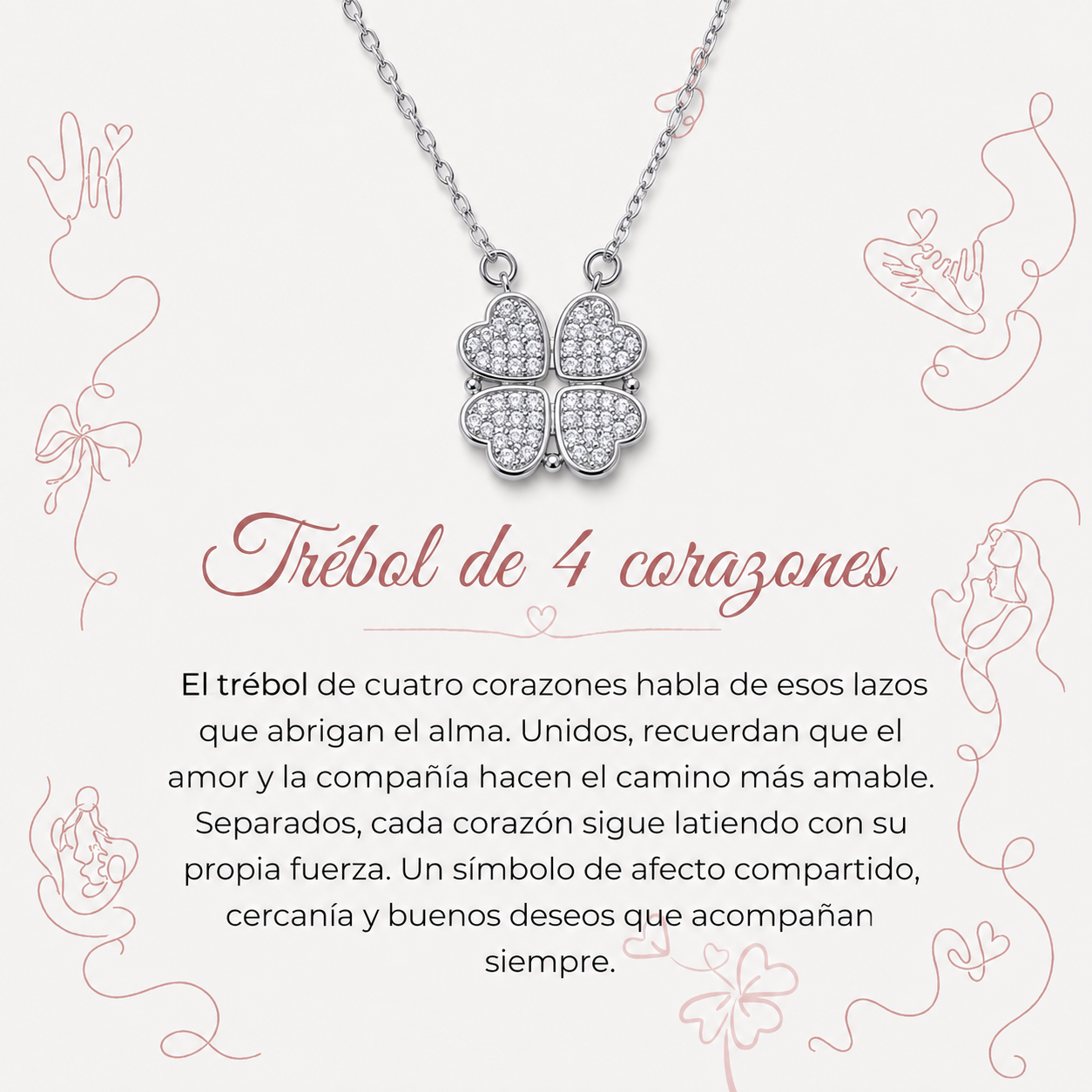 Collar Corazones en Flor
