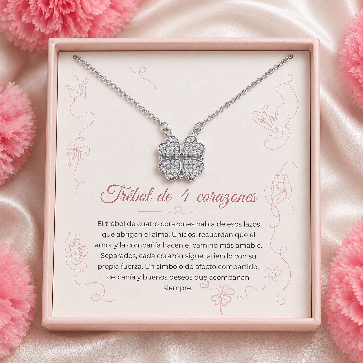 Collar Corazones en Flor