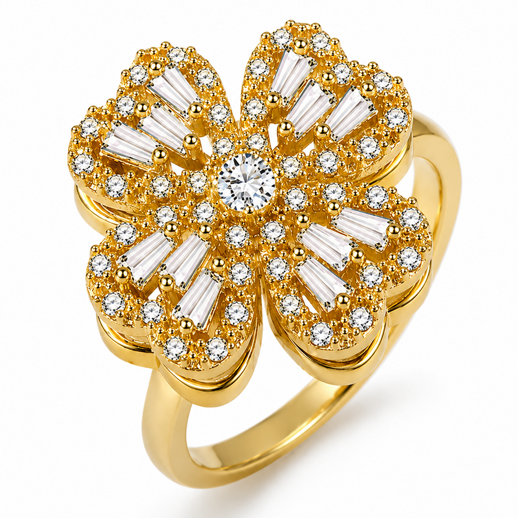 Anillo Trébol de la Fortuna Giratorio