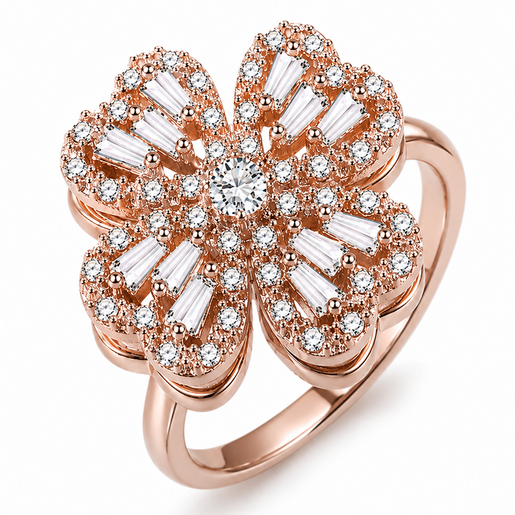 Anillo Trébol de la Fortuna Giratorio