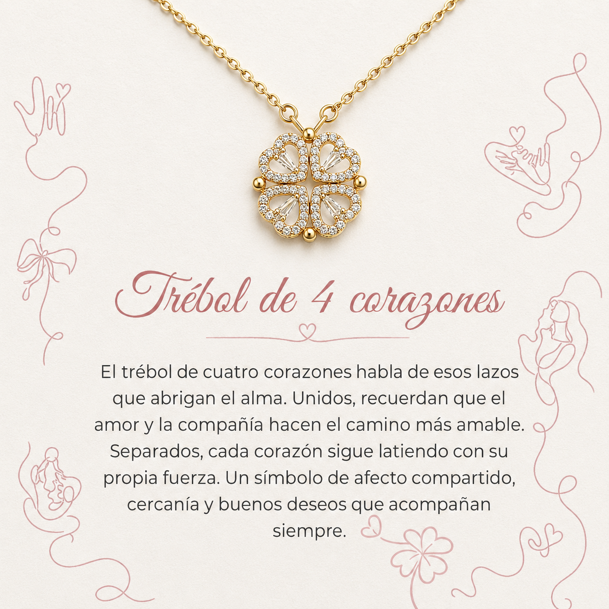 Collar Trébol de Corazones