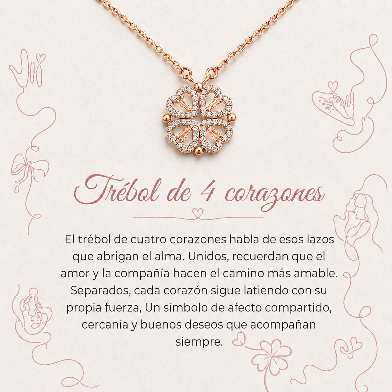 Collar Trébol de Corazones