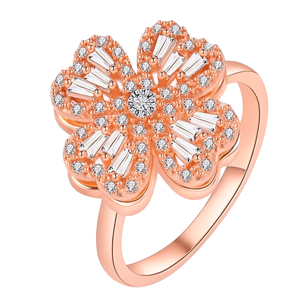 Anillo Trébol de la Fortuna Giratorio