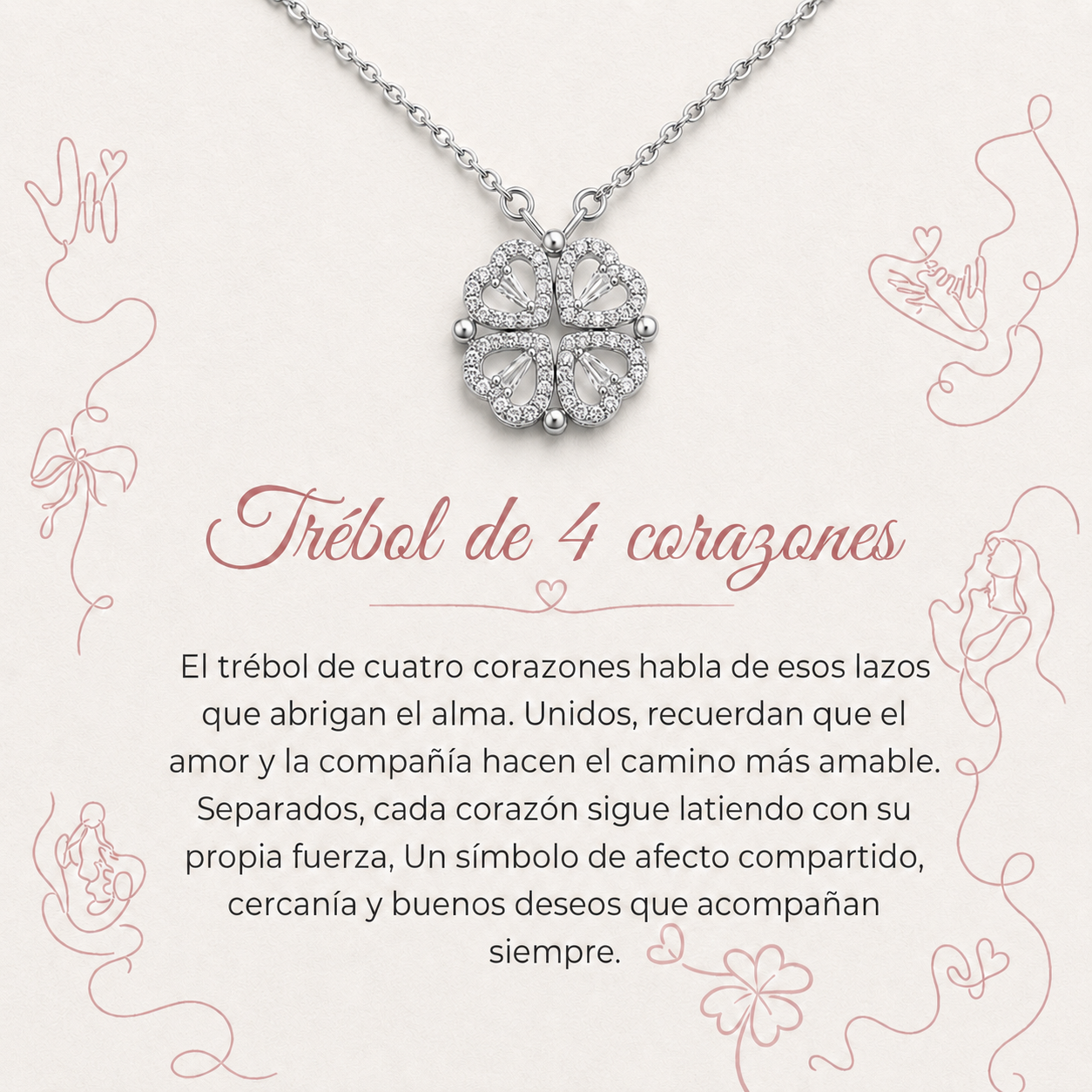 Collar Trébol de Corazones