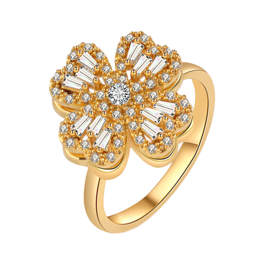 Anillo Trébol de la Fortuna Giratorio