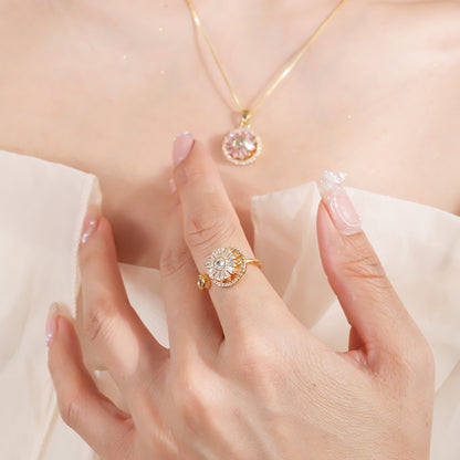 Anillo Flor de los Ciclos Giratoria