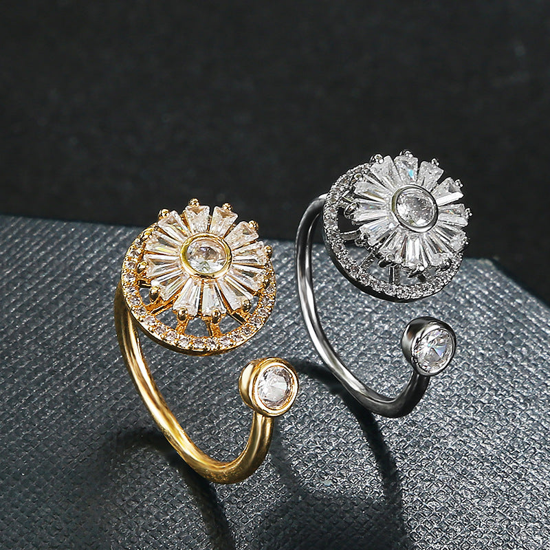 Anillo Flor de los Ciclos Giratoria